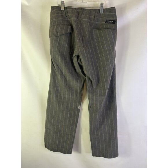 Vintage Y2K Volcom Pinstripe Baggy Skater Pants Grunge - Picture 9 of 11